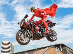 Xogo Real Motorbike Super Hero Stunt 3D en liña