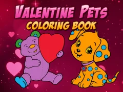Xogo Valentine Pets Coloring Book en liña
