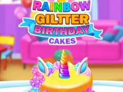 Xogo Rainbow Glitter Birthday Cakes en liña