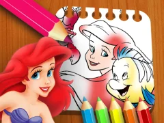 Xogo The Little Mermaid Coloring Book en liña