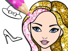Xogo Fashion Coloring Book Glitter en liña