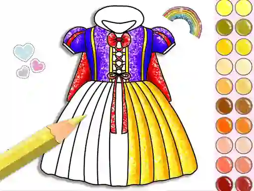 Xogo Princess Glitter Coloring en liña