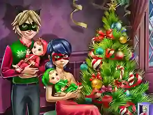 Xogo Dotted Girl Family Christmas en liña