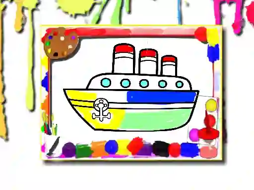 Xogo Boats Coloring Book en liña