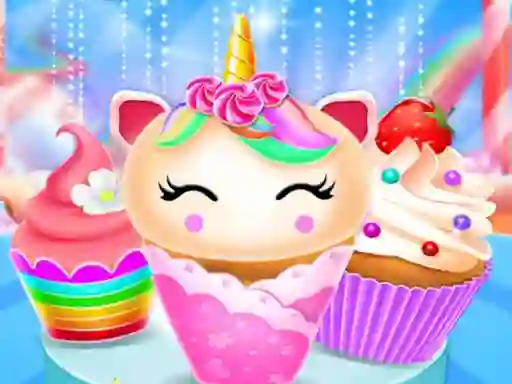 Xogo Unicorn Mermaid Cupcake Cooking Design en liña
