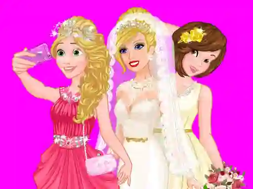 Xogo Barbie's Wedding Selfie With Princesses en liña
