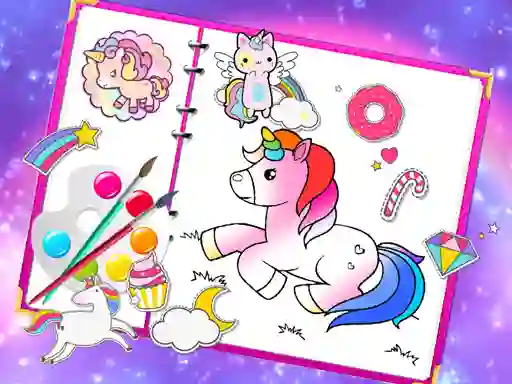 Xogo Fabulous Cute Unicorn Coloring Book en liña