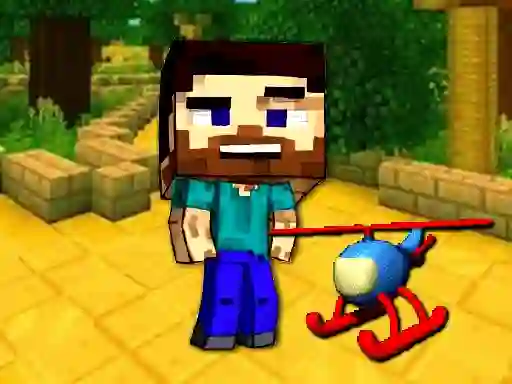 Xogo Mineblock Helicopter Adventure en liña