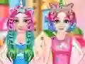 Xogo Princesses Rainbow Unicorn Hair Salon en liña