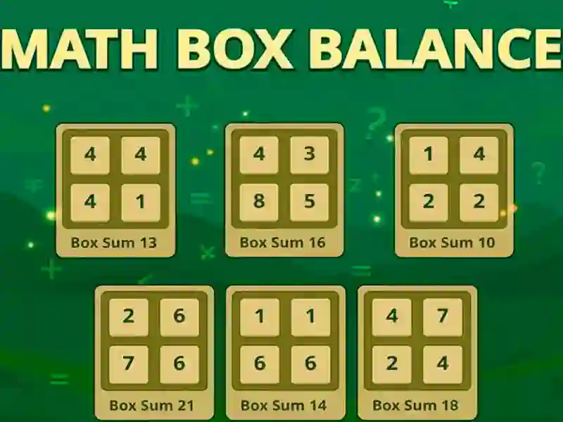 Xogo Math Box Balance en liña