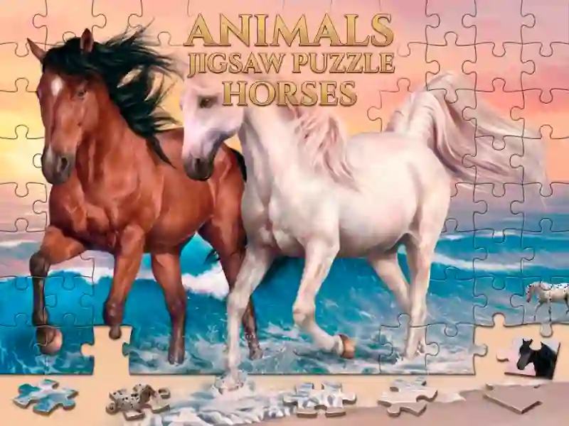 Xogo Animals Jigsaw Puzzle Horses en liña