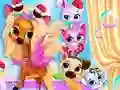 Xogo Pets Grooming Bubble Party en liña
