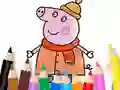 Xogo Coloring Book: Mommy Pig Winter en liña