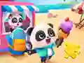 Xogo Jigsaw Puzzle: Baby Panda Ice Cream Car en liña