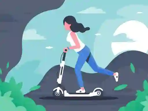 Xogo Electric scooter rides jigsaw en liña