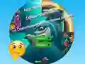 Xogo Round Jigsaw Puzzle Collect Pictures of Funny Ocean Inhabitants en liña