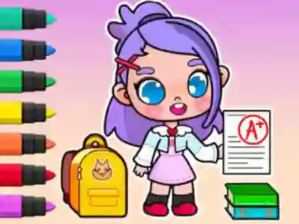 Xogo Coloring Book: Avatar School Day en liña