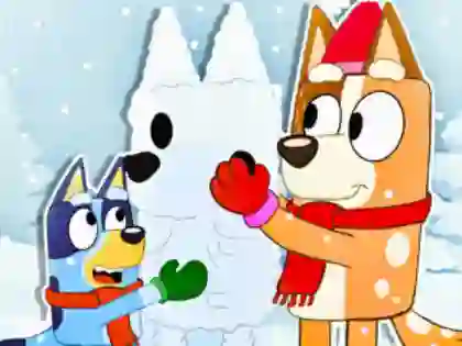 Xogo Jigsaw Puzzle: Bluey Christmas Snowman en liña