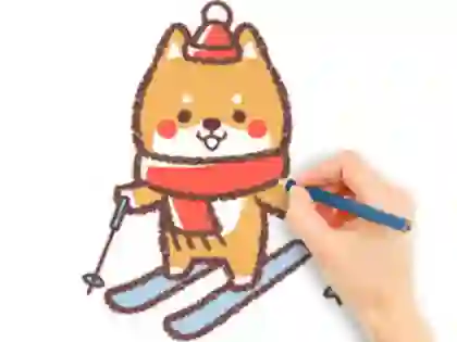 Xogo Coloring Book: Skiing Puppy en liña