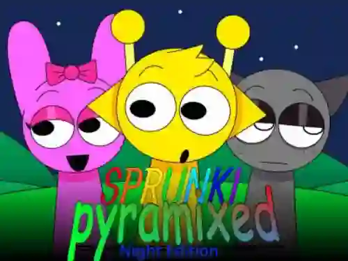 Xogo Sprunki Pyramixed: Night Edition en liña