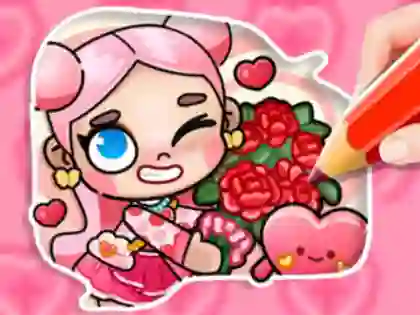 Xogo Coloring Book: Avatar Valentine's en liña