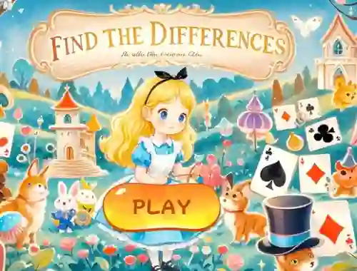 Xogo Find The Differences: Alice In Wonderland en liña