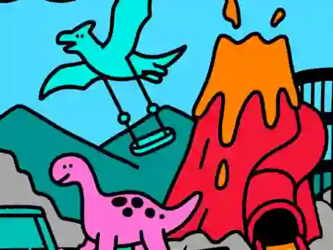 Xogo Color By Code Dino Park en liña