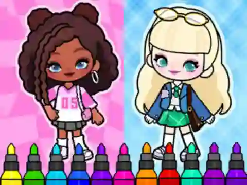 Xogo Coloring Book: Aha World Sporty Girl en liña