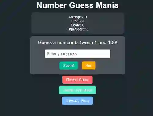 Xogo Number Guess Mania en liña
