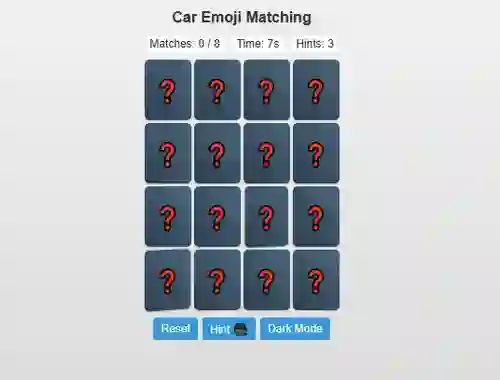 Xogo Car Emoji Matching en liña