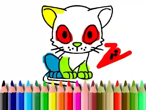 Xogo Back To School: Cat Coloring en liña