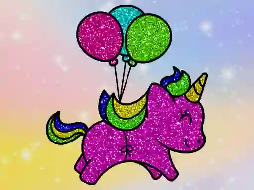 Xogo Coloring Book Glittered Unicorns en liña