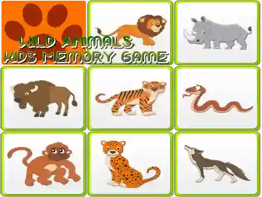 Xogo Wild Animals Kids Memory game en liña