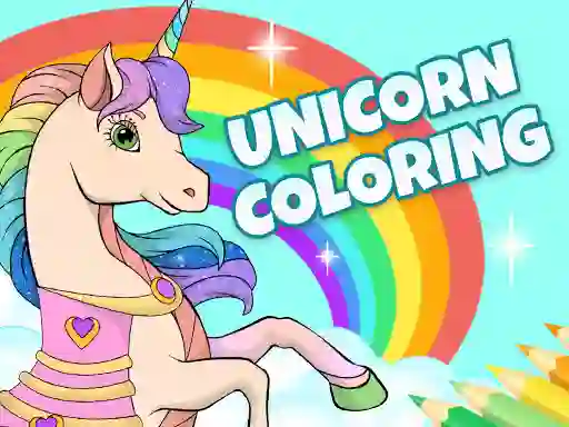 Xogo Unicorn Dress Up Coloring Book en liña