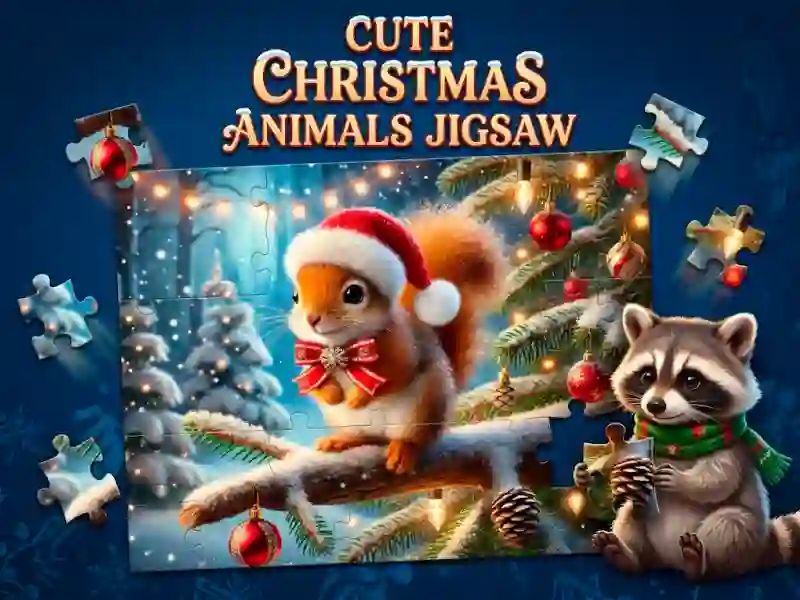 Xogo Cute Christmas Animals Jigsaw en liña