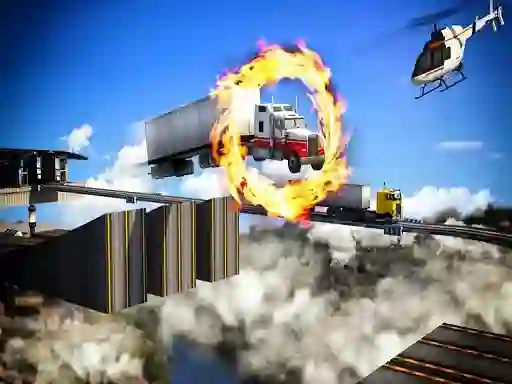 Xogo Impossible Truck Driving Stunt Track Parking en liña