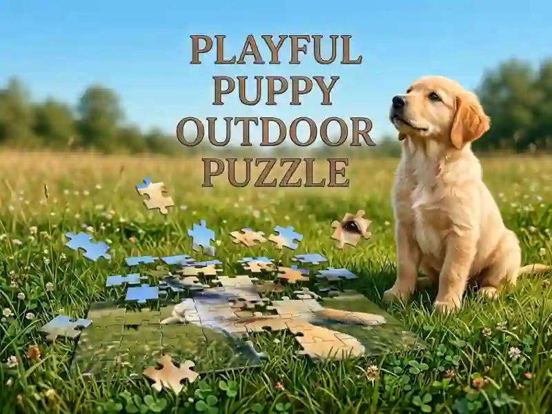 Xogo Playful Puppy Outdoor Puzzle en liña
