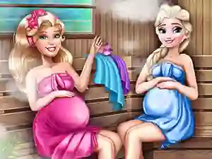 Xogo Cute Mommies Pregnant Sauna en liña