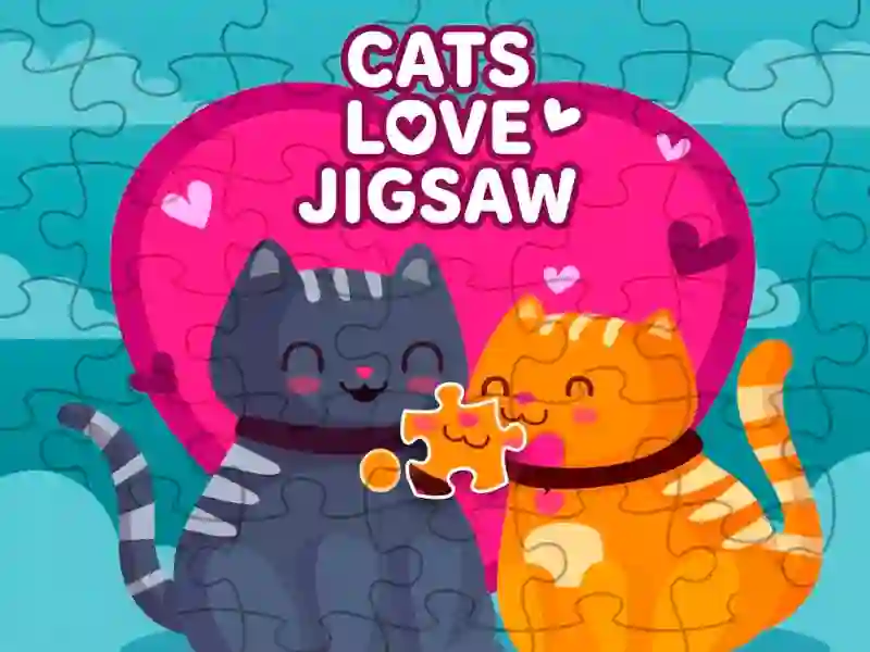 Xogo Cats love jigsaw en liña