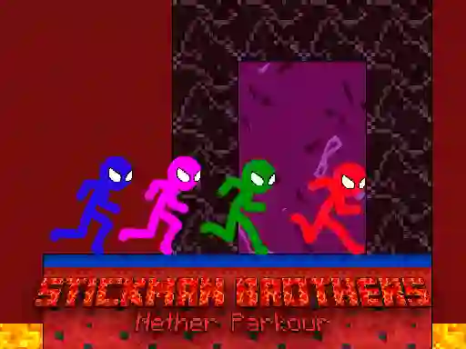 Xogo Stickman Brothers Nether Parkour en liña