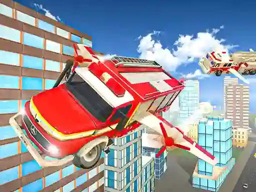 Xogo Flying Fire Truck Driving Sim en liña