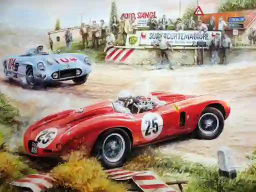 Xogo Painting Vintage Cars Jigsaw Puzzle en liña