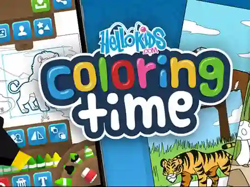 Xogo Hello kids Coloring Time en liña
