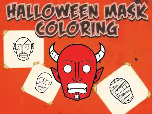 Xogo Halloween Mask Coloring Book en liña