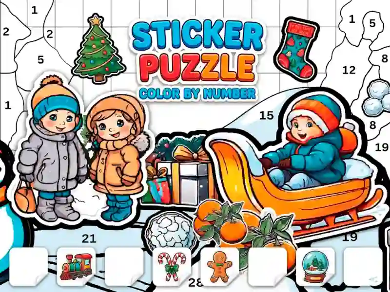 Xogo Sticker Book Puzzle: Color By Number en liña