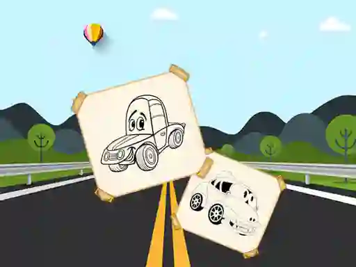 Xogo Funny Cars For Kids Coloring en liña