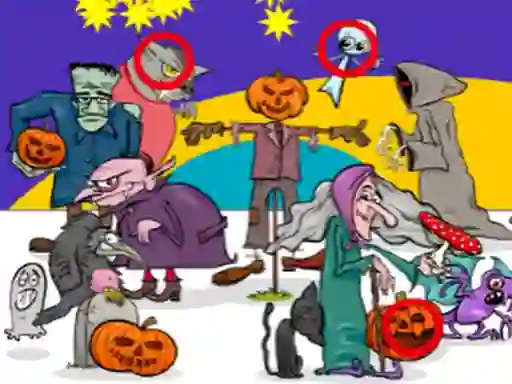 Xogo Find 5 Differences Halloween en liña