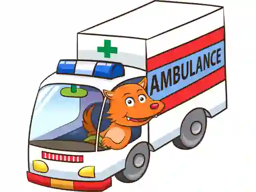 Xogo Cartoon Ambulance Puzzle en liña