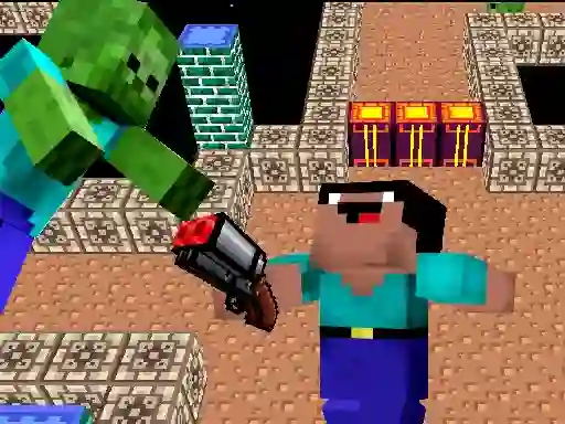 Xogo Space Adventure: Noobiks Battle vs Zombies en liña