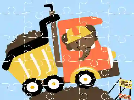 Xogo Dumper Trucks Jigsaw en liña